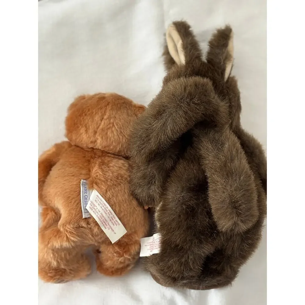 Vintage Anne Geddes Dolls Lot of 2 Bear, Rabbit